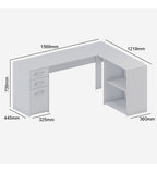 Escrivaninha Home Office Denver Luxo 2 Portas 3 Gavetas