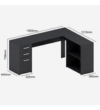 Escrivaninha Home Office Denver Luxo 2 Portas 3 Gavetas